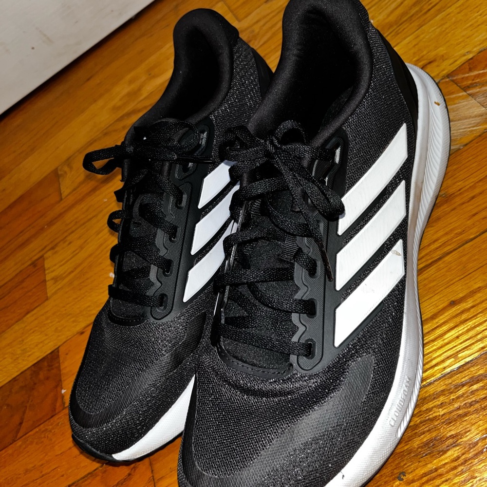 Adidas Men's Black and White Sneakers